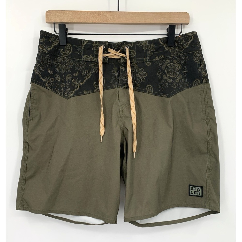 Howler Bros Bathing Suit Mens 31 Green Western Swim Trunks‎ Board Shorts